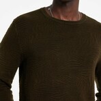 Mercer Ls Crew With Wave Texture // Dark Brown (XS)