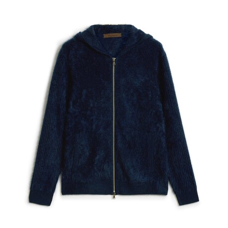 Catherine Regular Fit Ls Brushed Cashmere Zip Fron // Midnight (XL)