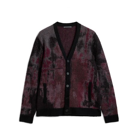 Dio Ls Multi Color Jacquard Cardigan // Dark Plum (XS)