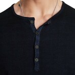 Eren Ls Merino Blend Henley W Magic Wash // Navy (XS)