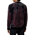 Dio Ls Multi Color Jacquard Cardigan // Dark Plum (XS)