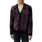 Dio Ls Multi Color Jacquard Cardigan // Dark Plum (XS)