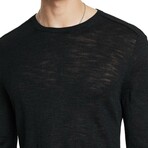 Aveiro Regular Fit Tussahsilk Crew // Black (M)