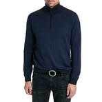 Grand Birdseye Half Zip In Ctn Cash // Navy (S)