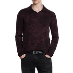 Oliver Ls Jacquard Sweater Polo // Dark Plum (S)