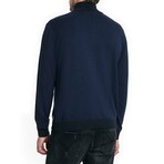 Grand Birdseye Half Zip In Ctn Cash // Navy (S)