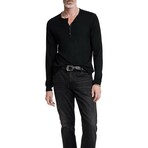 Eren Ls Merino Blend Henley W Magic Wash // Black (S)