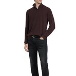 Grand Birdseye Half Zip In Ctn Cash // Oxblood (XS)