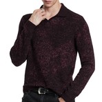 Oliver Ls Jacquard Sweater Polo // Dark Plum (S)