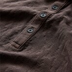Adam Ls Polo In Freeform Jacquard // Dark Brown (S)