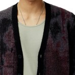 Dio Ls Multi Color Jacquard Cardigan // Dark Plum (XS)
