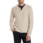 Alhandra Regular Fit Henley With Distress Terry St // Hay (S)