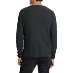 Alhandra Regular Fit Henley With Distress Terry St // Charcoal (S)