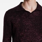 Oliver Ls Jacquard Sweater Polo // Dark Plum (S)