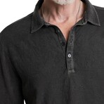 Adam Ls Polo In Freeform Jacquard // Iron Grey (XS)