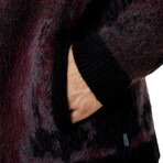 Dio Ls Multi Color Jacquard Cardigan // Dark Plum (XS)