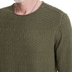 Riley Ls Texture Crew W Vintage Wash // Teakwood (XS)