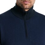 Grand Birdseye Half Zip In Ctn Cash // Navy (S)