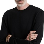 Novas Regular Fit Crewneck With Whip Stitch Detail // Black (XS)