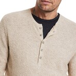 Alhandra Regular Fit Henley With Distress Terry St // Hay (S)