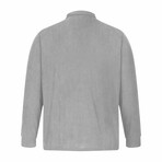 Fleece Quarter-Zip Long Sleeve Ribbed Shirt // Gray (XS)