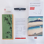 Sharpening Set With Double-Sided 180/800 Grit Whetstone, Anti//Slip Bamboo Base, Flattening Stone And 15 Degrees Angle Guide