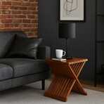 Bare Decor Leaf Folding Counterstool in Solid Teak Wood 24" High