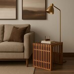 Bare Decor Slotted Arch Accent Table in Solid Teak Wood