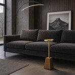 Bare Decor Maya Small Round Accent Table in Solid Metal and Wood, 8x8x25