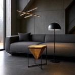 Bare Decor Compass Accent Table in Mango Wood with Metal Base, 16x16x24