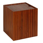Bare Decor Kiev Solid Teak Storage Basket Box with Lid,17x17x20