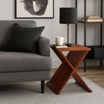 Bare Decor Leaf Folding Counterstool in Solid Teak Wood 24" High