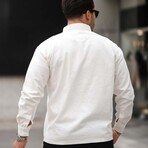 Solid Chest Pocket Button-Up Shirt // White (XL)