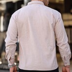 Corduroy Type Chest Pockets Button-Up Shirt // Beige (XL)