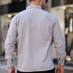 Corduroy Type Chest Pockets Button-Up Shirt // Stone (S)