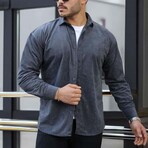 Corduroy Type Button-Up Shirt // Smoked (XL)