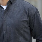 Corduroy Type Button-Up Shirt // Smoked (XL)