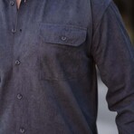 Corduroy Type Chest Pockets Button-Up Shirt // Smoked (XL)