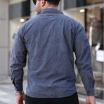 Elephant Corduroy Type Chest Pockets Button-Up Shirt // Smoked (S)