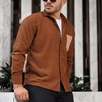 Corduroy Type Chest Pocket Button-Up Shirt // Tan (S)
