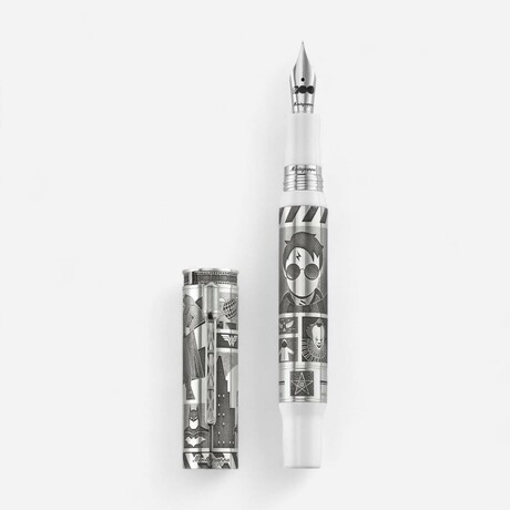 Warner Bros 100th Anniversary Limited Edition Silver + White Fountain Pen // ISWBN5SE (Nib Size: Extra Fine (EF))