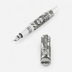 Warner Bros 100th Anniversary Limited Edition Silver + White Fountain Pen // ISWBN5SE (Nib Size: Extra Fine (EF))