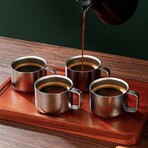 Titanium Espresso Set // 100 ml Cup + Spoon + Coaster