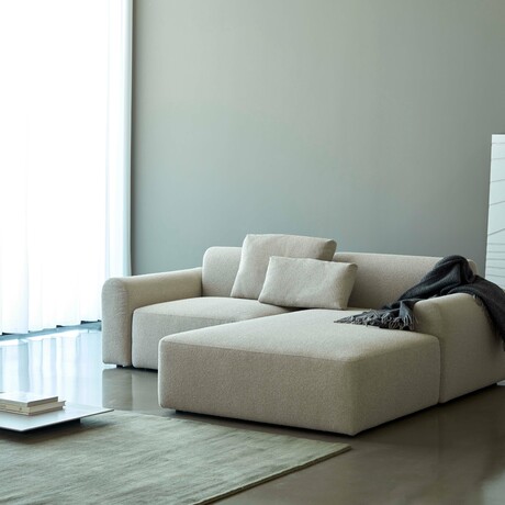 Rund Modular System // Sectional Sofa Right Facing Chaise (Boucle Beige)