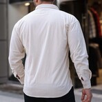 Elephant Corduroy Type Chest Pockets Button-Up Shirt // Stone (M)