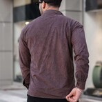 Elephant Corduroy Type Chest Pockets Button-Up Shirt // Brown (M)