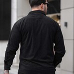 Elephant Corduroy Type Chest Pockets Button-Up Shirt // Black (XL)