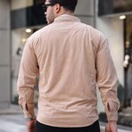 Elephant Corduroy Type Chest Pockets Button-Up Shirt // Beige (XL)