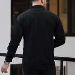 Corduroy Type Button-Up Shirt // Black (L)