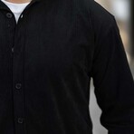Corduroy Type Button-Up Shirt // Black (L)
